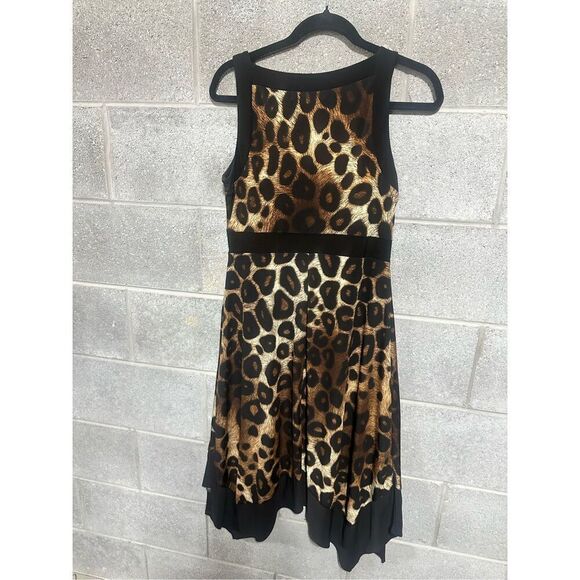 Elie McCarthy Petite Women's Cheetah Print Sheath Dress Size PM Sleeveless - Picture 3 of 3
